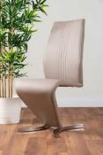 RRP £110 Boxed Willow Pair Of Dining Chairs In Colour Cappucino