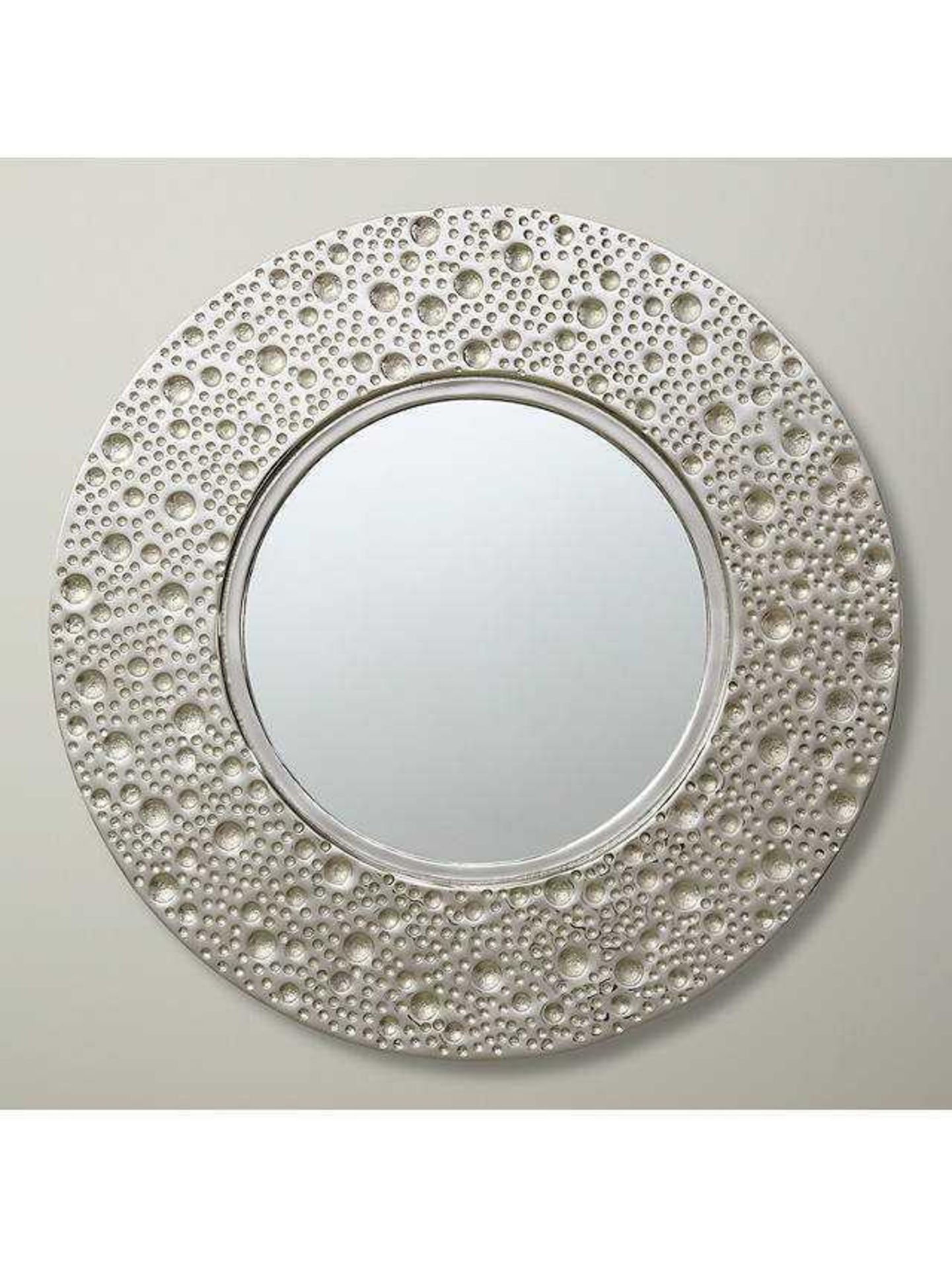 RRP £130 Unboxed Round Lunar Wall Studded Mirror