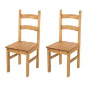 RRP £100 Boxed Corona Solid Pine Chair Pair