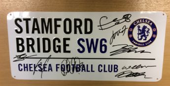 Chelsea Stamford Bridge Signed Street Sign Plaque With COA