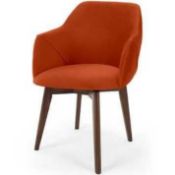 Made.Com RRP £199 Lule Office Chair Flame Orange Velvet I Ochlle004Ora-Uk