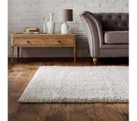 RRP £120 Unwrapped Cozee Home Soft Shaggy Handmade Rug In Colour Ivory