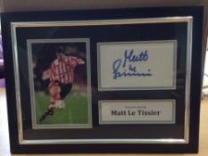 Matt Le Tissier Signed Framed Photo With COA