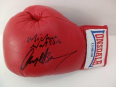 Michael Watson & Nigel Benn Signed Boxing Glove With COA