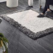 RRP £120 Bagged Cozee Home Aurora Shaggy Rug In Charcoal Design