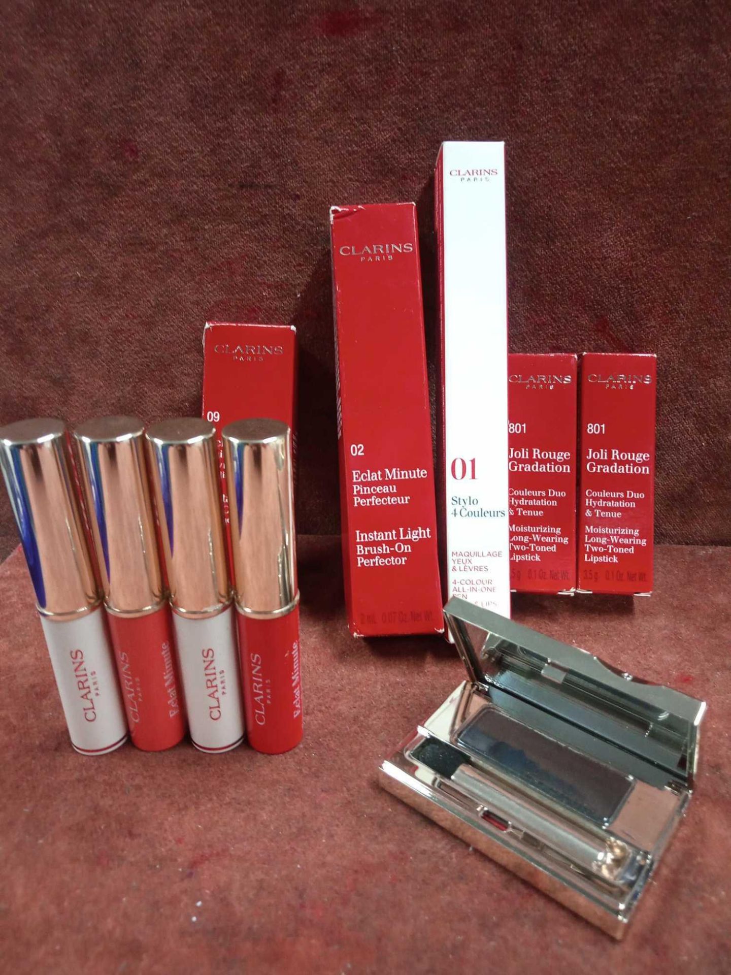 RRP £250 Lot To Contain 10 Testers Of Premium Assorted Clarins Makeup Products To Include Instant L