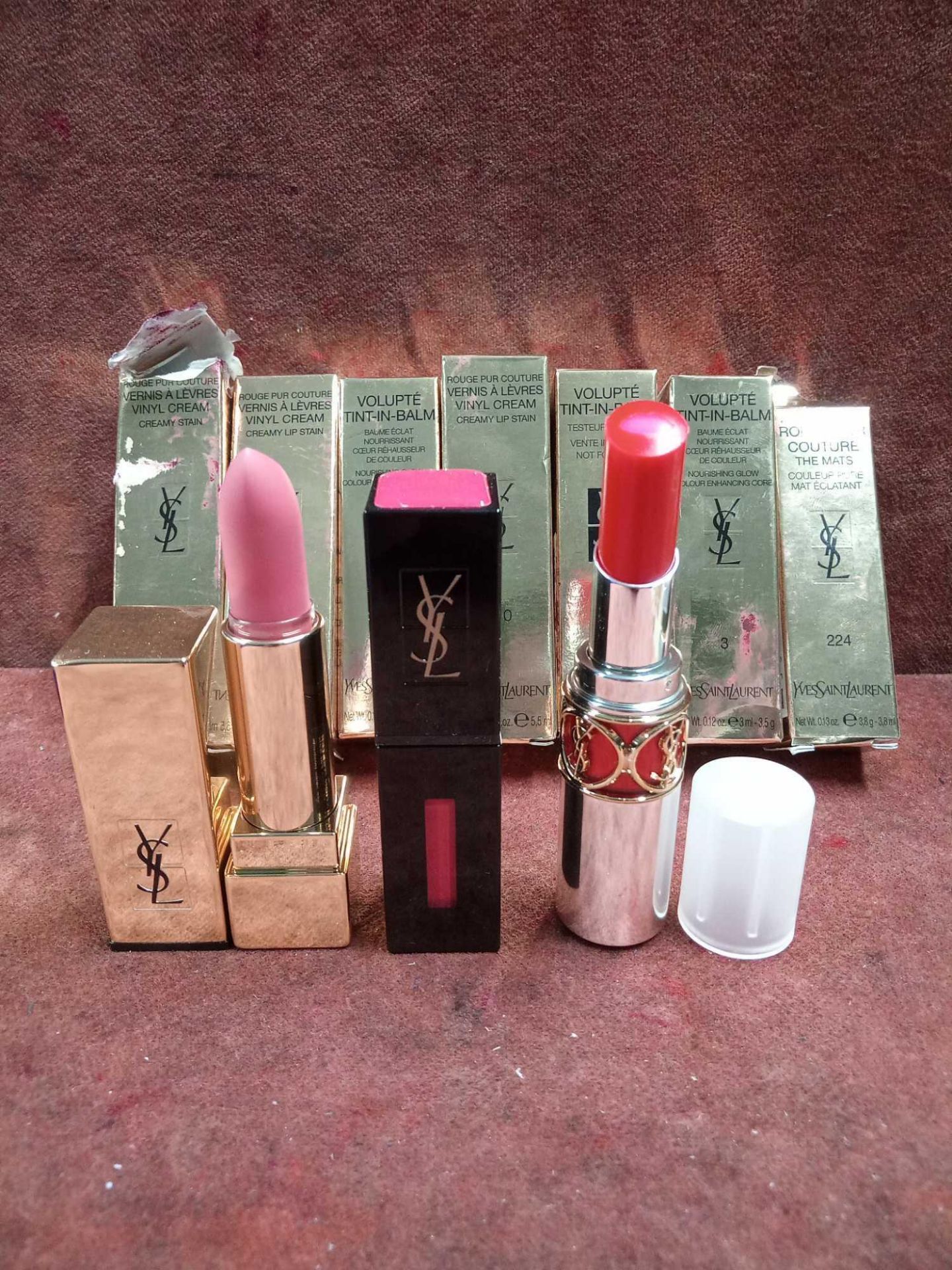 RRP £210 Lot To Contain 7 Brand New Boxed Testers Of Yves Saint Laurent Volupte Tint In Balm Lipsti