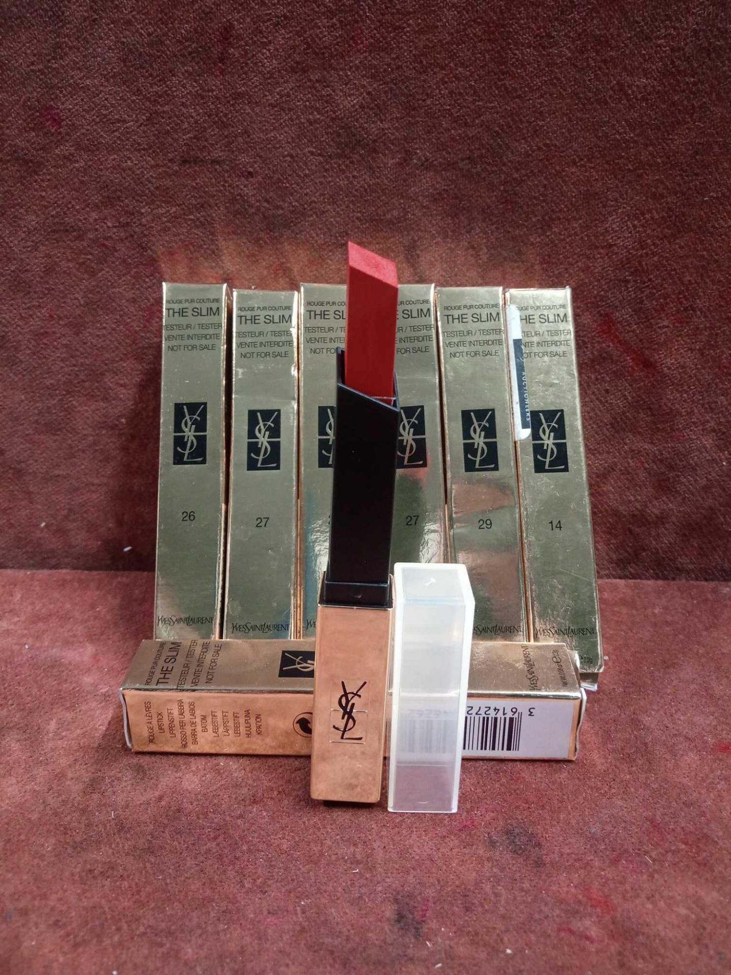 RRP £210 Lot To Contain 7 Brand New Boxed Testers Of Yves Saint Laurent Rouge Pur Couture The Slim