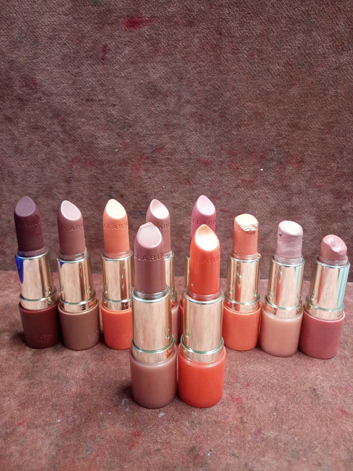 RRP £220 Lot To Contain 10 Testers Of Clarins Joli Rouge Lipsticks In Assorted Shades Ex-Display (