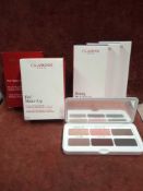 RRP £170 Lot To Contain 4 Brand New Boxed Testers Of Clarins Ready In A Flash Eyes And Brows Palett