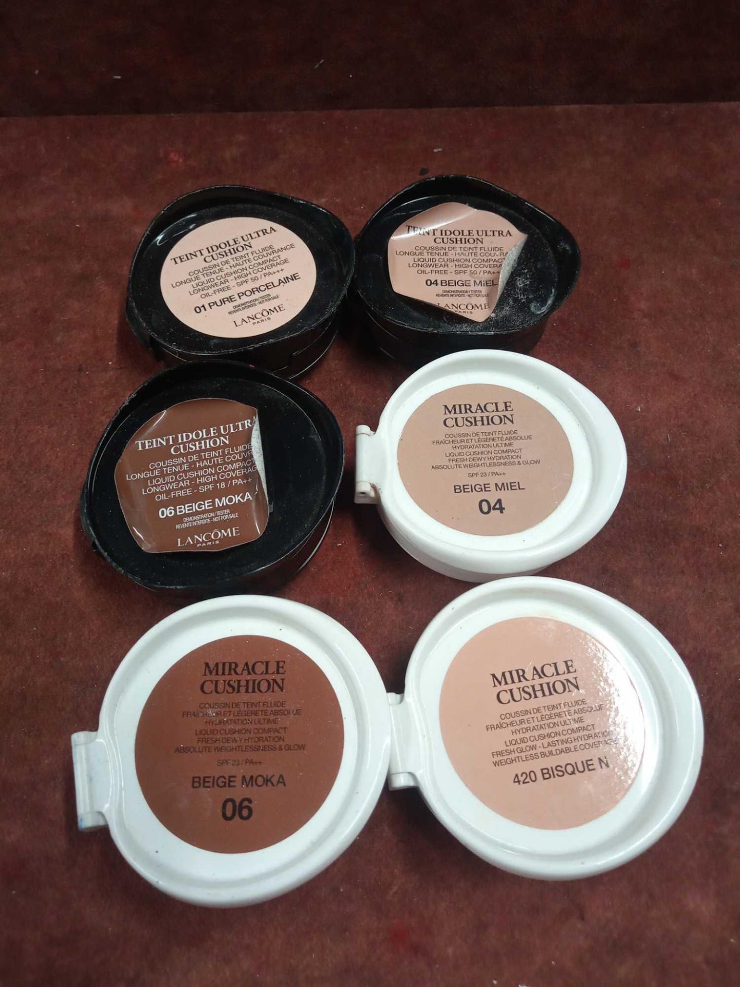RRP £210 Lot To Contain 6 Testers Of Lanc™me Teint Idole Ultra Cushion Foundations In Assorted