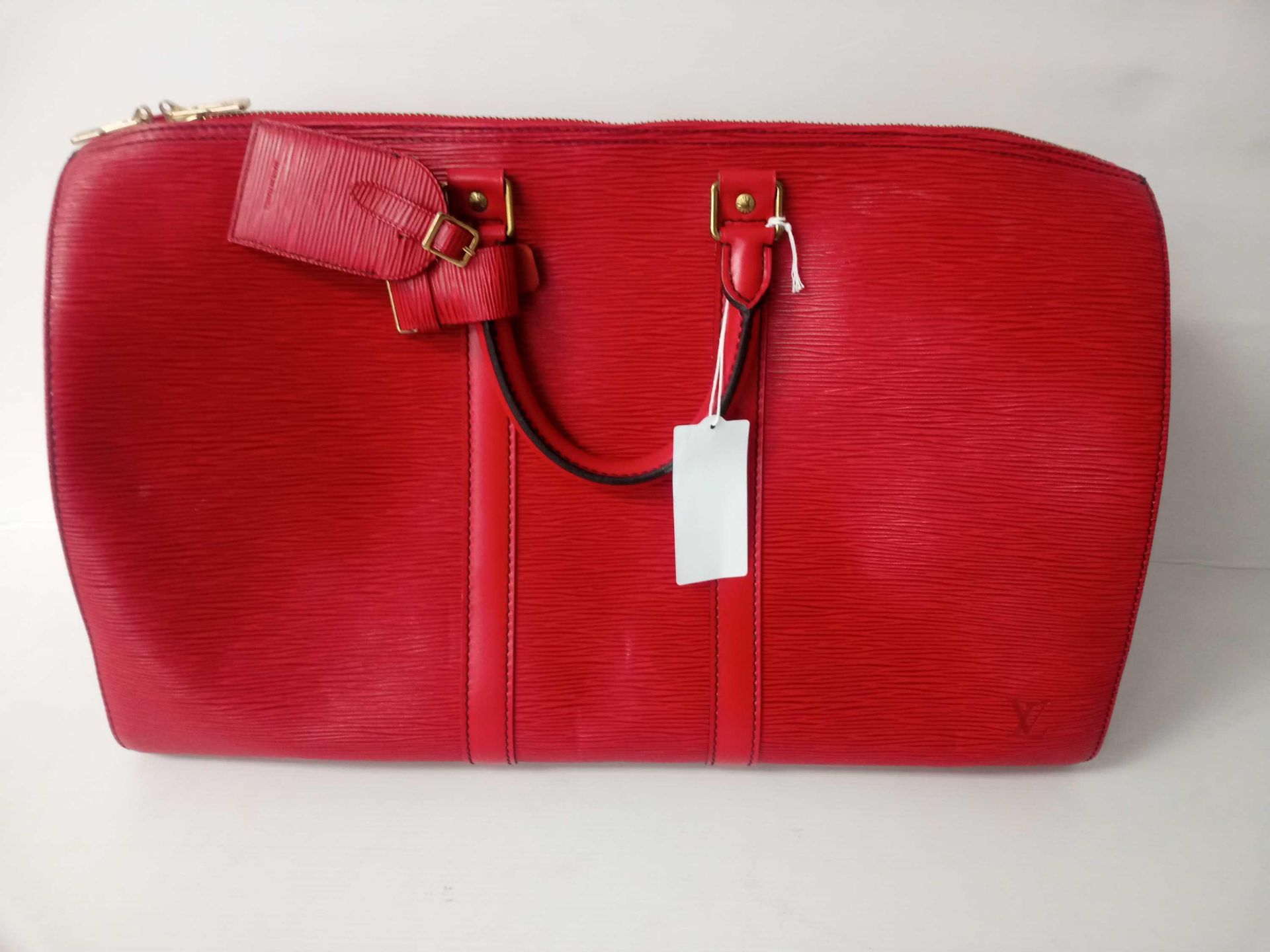 RRP £1200 Louis Vuitton Red Keepall Travel Bag (Aam3098) (Appraisals Available On Request) (Pictures