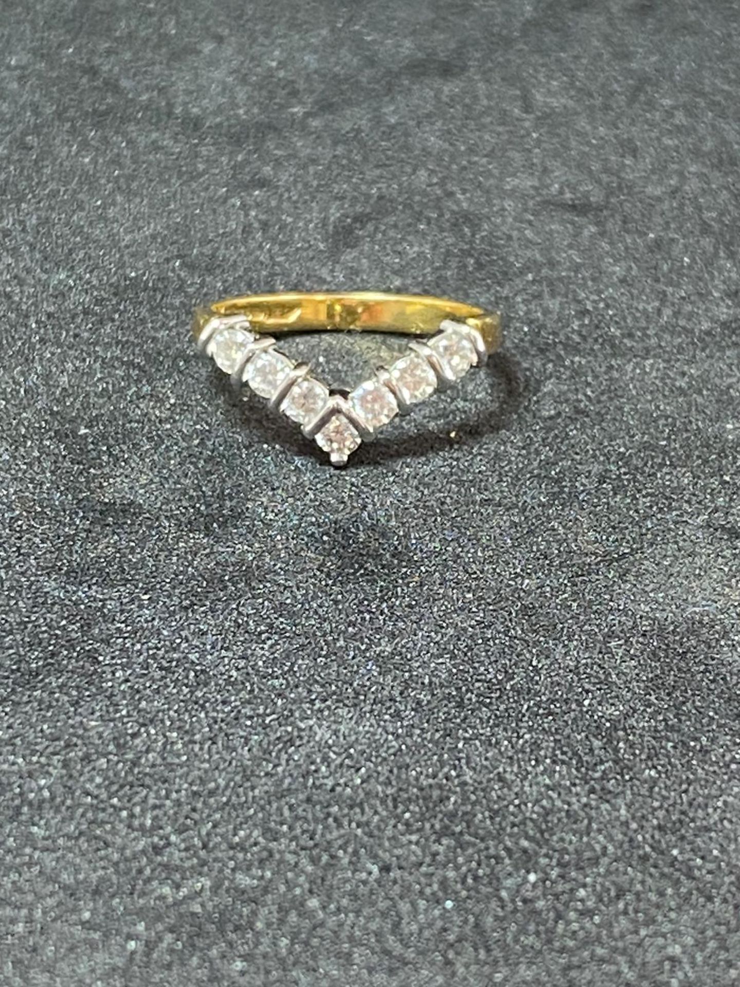 RRP £1750 18ct Yellow Gold And White Gold Brilliant Cut Diamond Wishbone Style 1/2 E.T Ring Set With