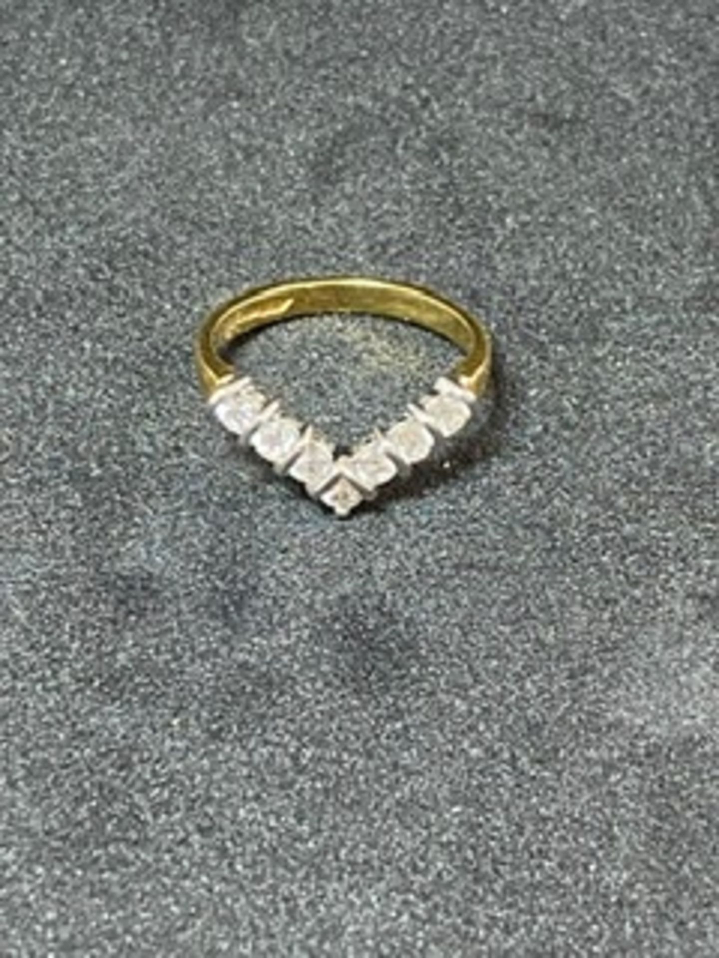 RRP £1750 18ct Yellow Gold And White Gold Brilliant Cut Diamond Wishbone Style 1/2 E.T Ring Set With - Image 2 of 3