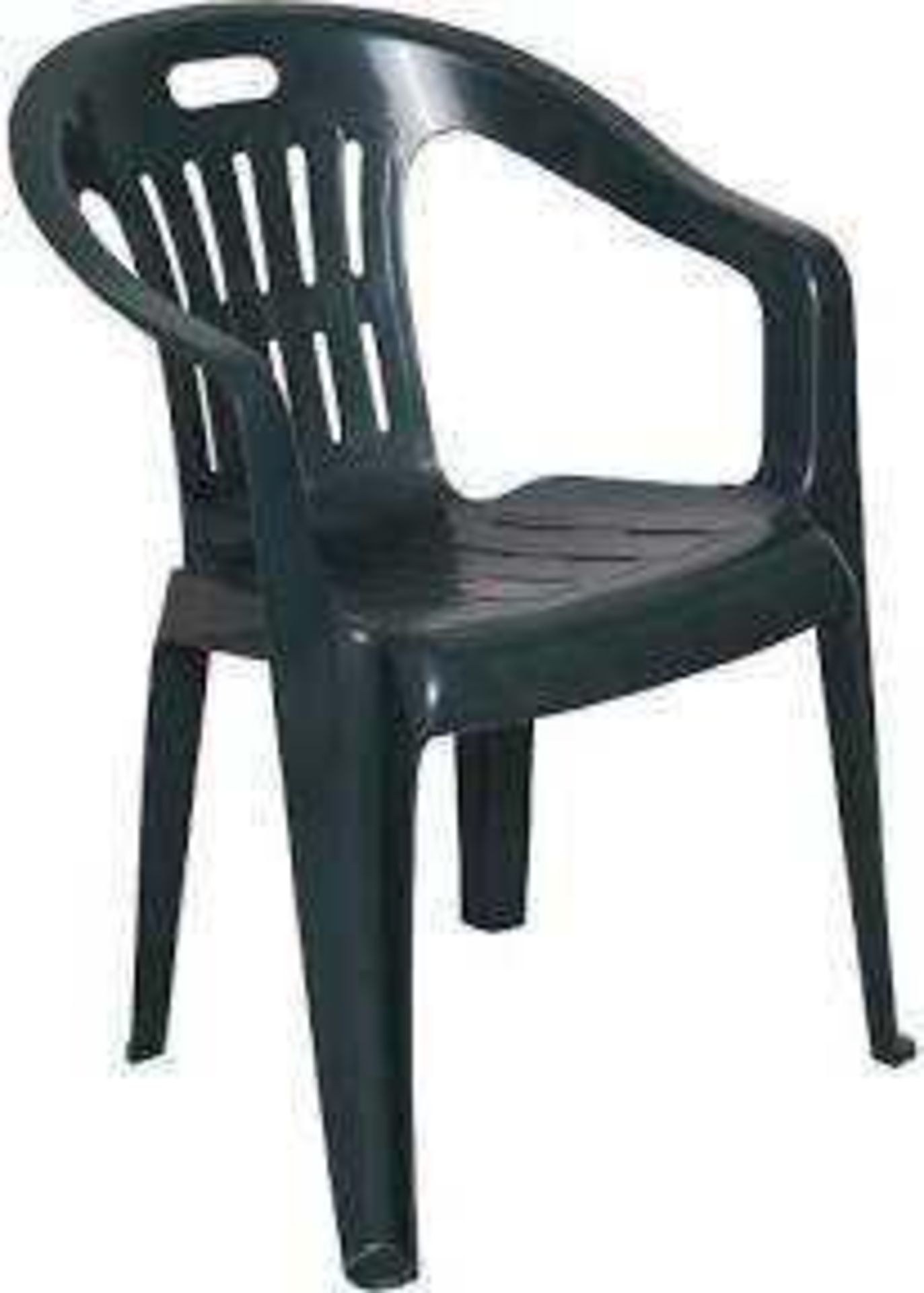 RRP £150 Boxed Set Of 2 Plastic Stacking Garden Chairs