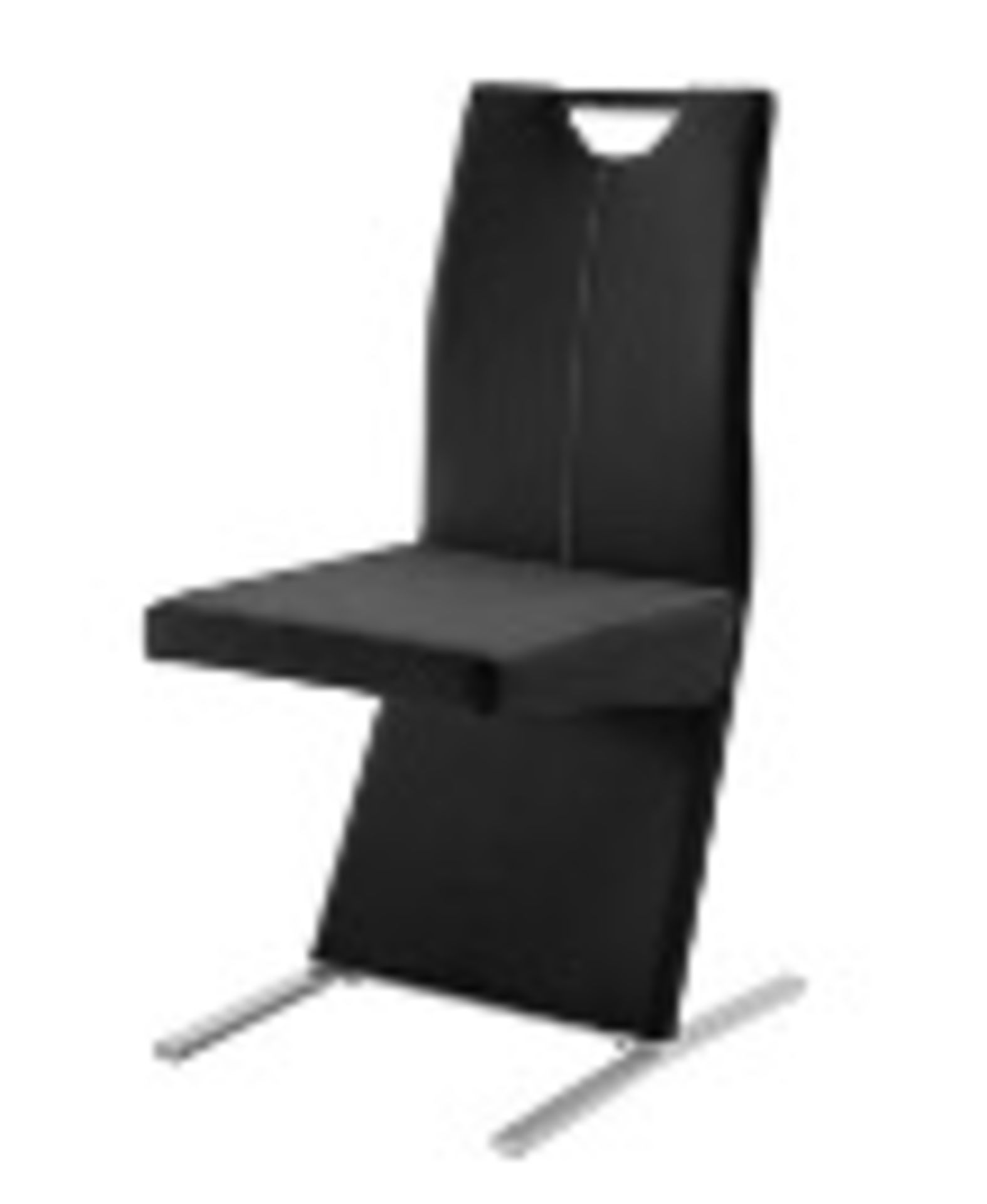 RRP £130 Boxed Image Metal Swinging Black Faux Leather Dining Chair