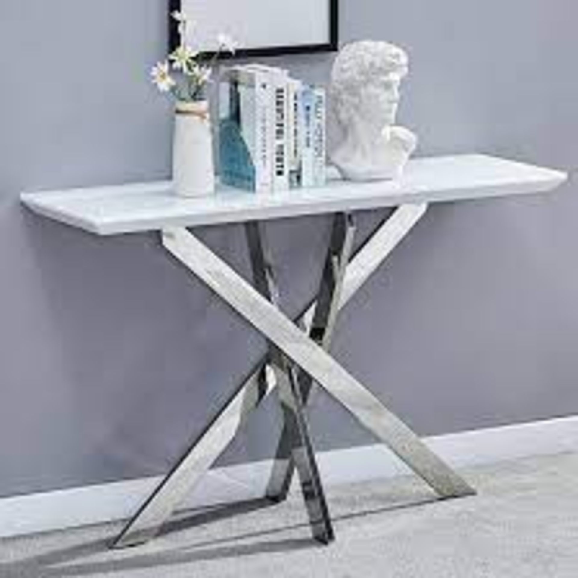 RRP £250 Boxed Petra White High Gloss Console Table