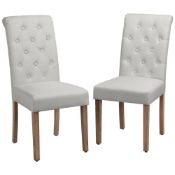 RRP £120 Boxed Yaeetech Beige Dining Chairs Pair 2