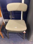 RRP £120 Unboxed Grey Oak And Beige Fabric Seated Dining Chair