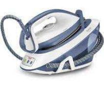RRP £90 Unboxed Tefal Liberty Sv7020 Pressurised Steam Generator Iron In Light Blue And White