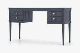 RRP £300 Boxed Made Furniture Bourbon Vintage Desk In Slate Blue