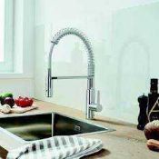 RRP £180 Boxed Grohe Get Chrome Effect Kitchen Mixer Tap With Side Lever