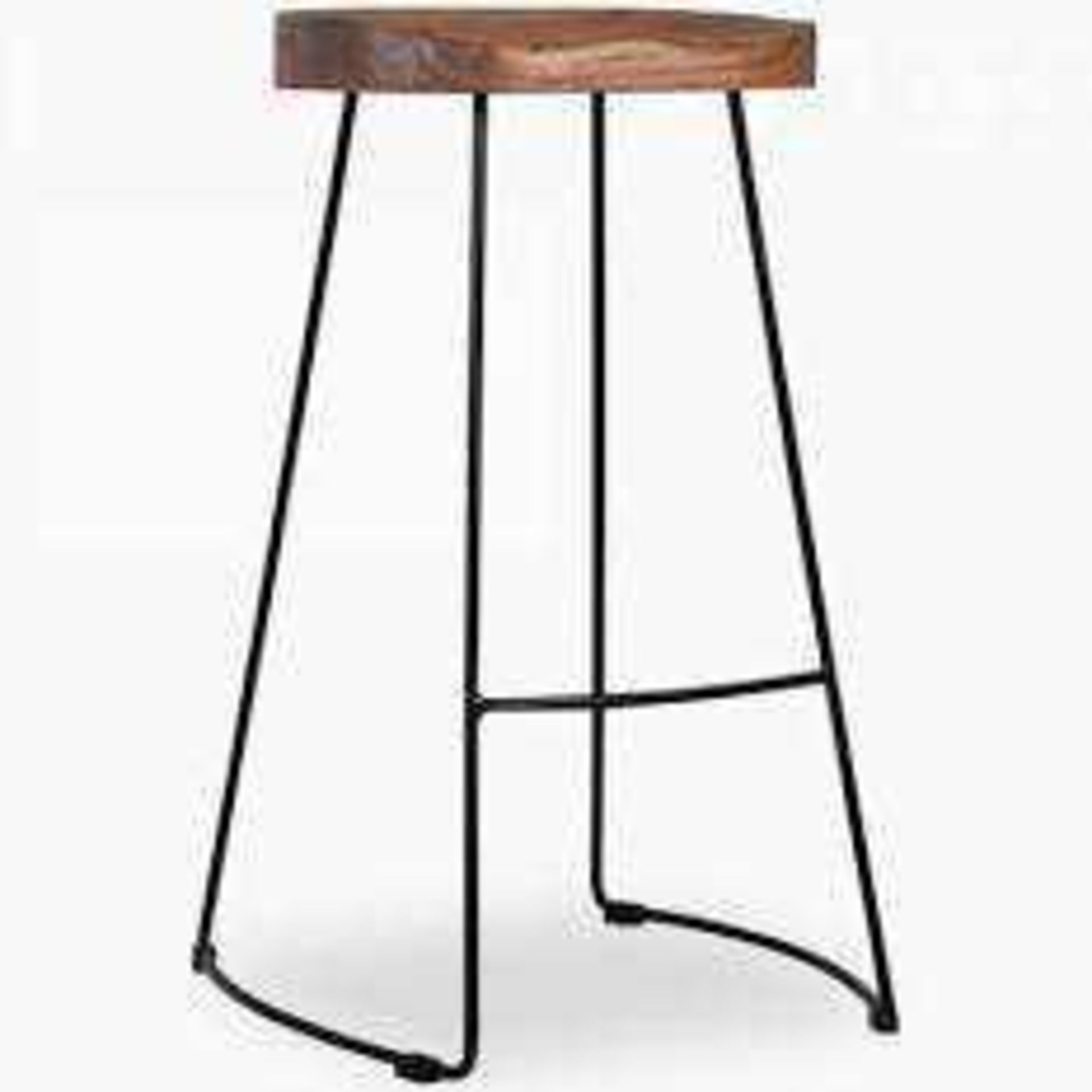 RRP £99 Boxed Solid Natural Wooden Designer Counter Stool