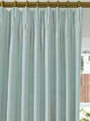 RRP £150 Bagged Pair Of John Lewis Textured Weave Duck Egg Pencil Pleat Curtains