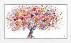 RRP £160 Sara Otter- 'Tree Of Hearts' Framed Print Pink/Multi