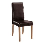 RRP £120 Boxed Pair Of Brown Wooden Dining Chairs