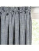 RRP £140 Bagged Pair Of Croft Collection 167X228Cm Grey Lined Pencil Pleat Headed Curtains