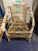 RRP £120 Unboxed Pair Of Hard Wicker Outdoor Round Back Chairs