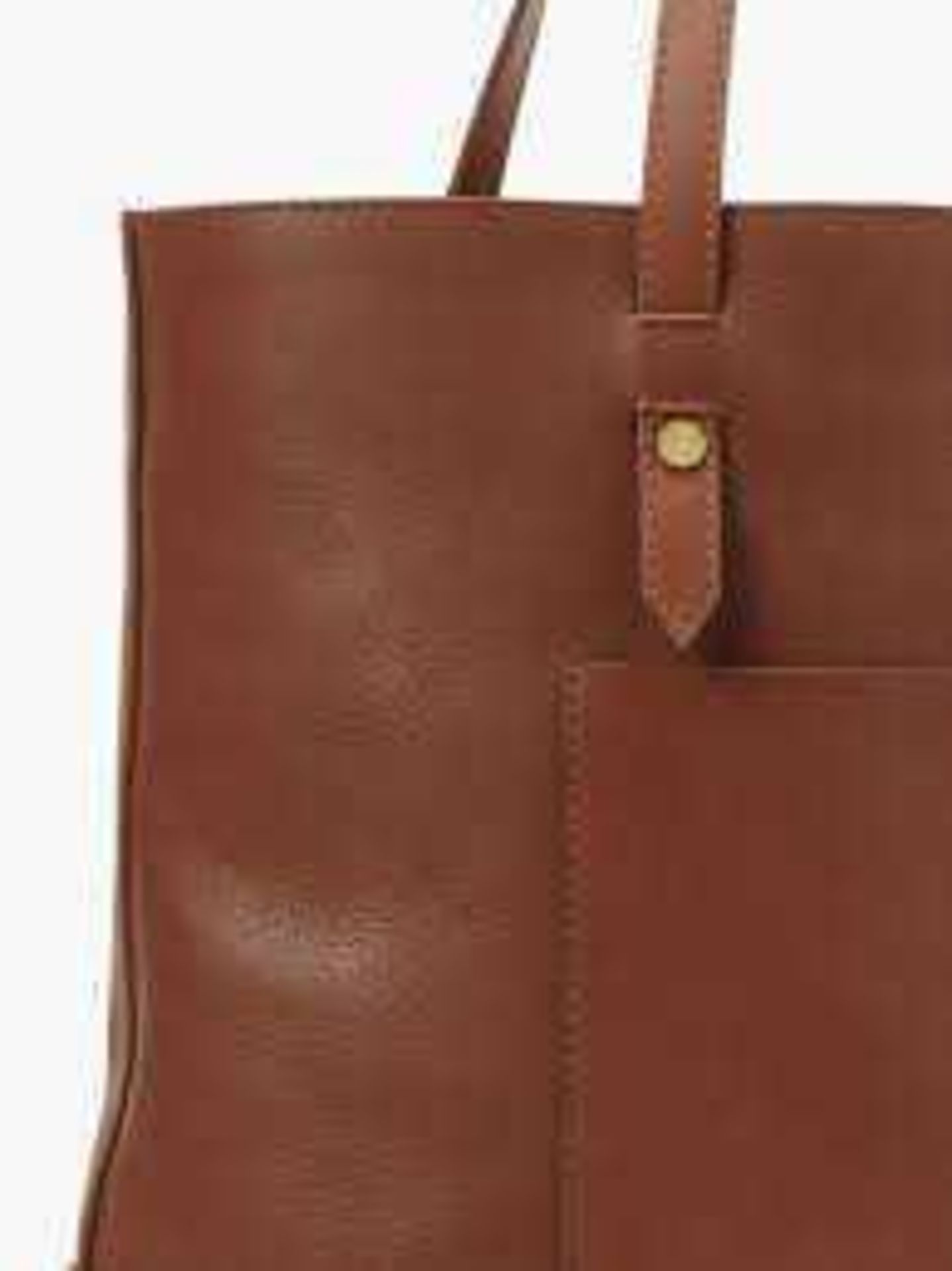 RRP £100 Unbagged John Lewis Ladies Leather Work Tote Handbag In Colour Tan