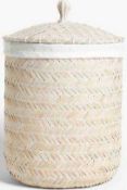 RRP £90 Boxed John Lewis White Rattan Laundry Bin