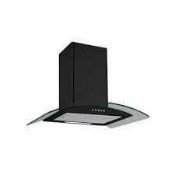 RRP £350 Boxed 90Cm Angled Glass Designer Cooker Hood With Integrated Led Lighting