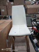 Rrp £270 Lot To Contain 3 Cream/Gold Designer Dining Chairs