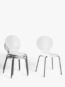 RRP £200 Unboxed 4 White And Black Legs Dining Chairs