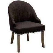 RRP £240 Boxed Pair Of Zara Dark Grey Black Leg Designer Dining Chairs