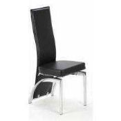 RRP £160 Boxed Set Of 2 Romeo Dining Chairs In Black