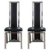 RRP £150 Boxed Pair Of Chicago Black Dining ChairsRRP £150 Boxed Pair Of Chicago Black Dining Chairs