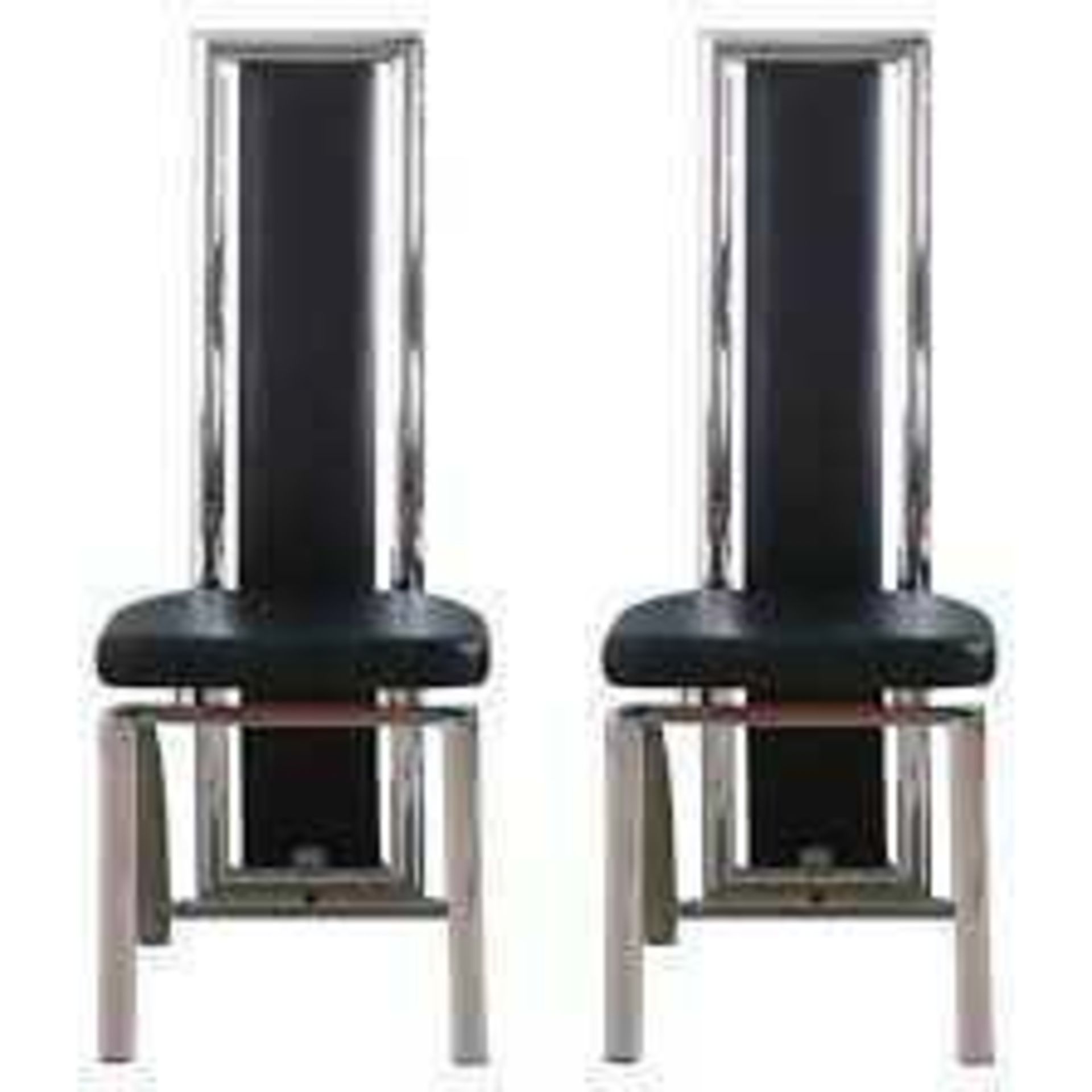 RRP £150 Boxed Pair Of Chicago Black Dining Chairs