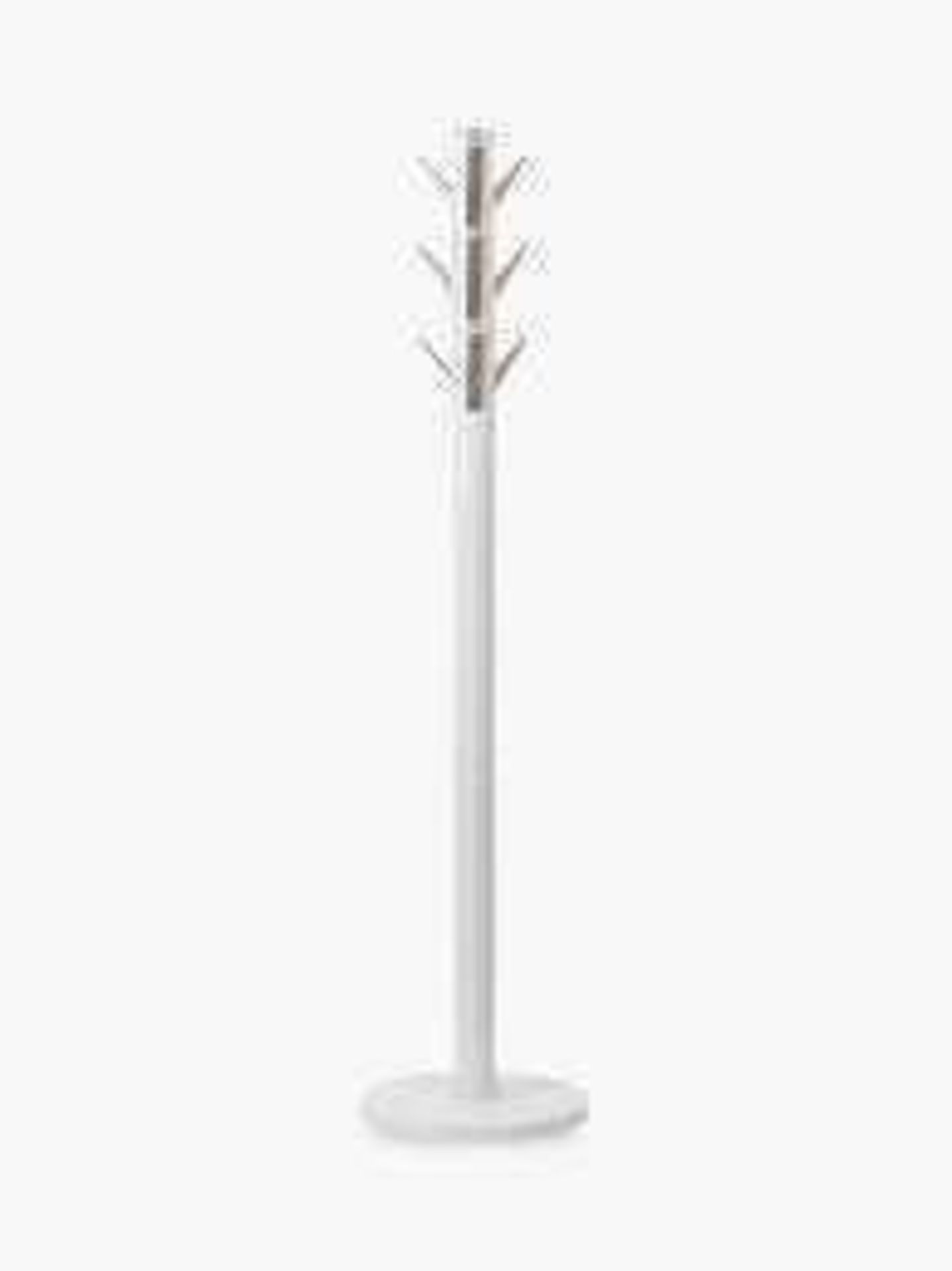Combined RRP £120 Lot To Contain 2 Boxed Tall Freestanding White Wooden Coat Stands