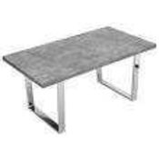RRP £300 Boxed Constable Dining Table Concrete Paper With Clear Painting In Chrome Legs