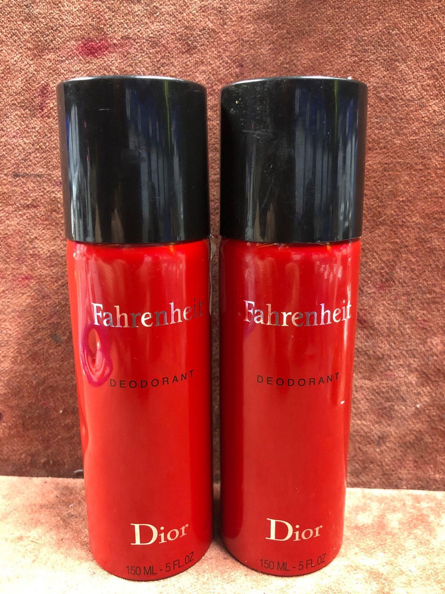 (Jb) RRP £60 Lot To Contain 2 Unboxed 150Ml Cans Of Dior Fahrenheit Deodorant Spray Ex-Display