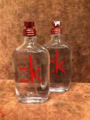 (Jb) RRP £100 Lot To Contain 2 Unboxed 100Ml Tester Bottles Of Calvin Klein Ck One Red Edition Eau D