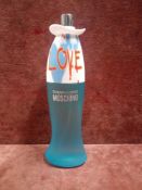 (Jb) RRP £50 Unboxed 100Ml Tester Bottle Of Moschino Cheap And Chic I Love Love Eau De Toilette
