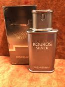 (Jb) RRP £70 Boxed 100Ml Tester Bottle Of Yves Saint Laurent Kouros Silver Eau De Toilette Spray Ex-