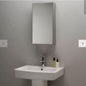 RRP £120 Boxed John Lewis And Partners Stainless Steel Mirrored Bathroom Cabinet
