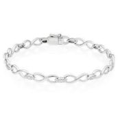 (Bd)RRP £430 Boxed Heirlooms 9Ct White Gold Infinity Bracelet(2135329)
