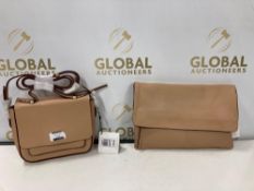 RRP £160 Lot To Contain 2 Assorted John Lewis And Partners Ladies Nude Mini Top Handle Crossbody Bag